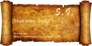 Stettner Ivó névjegykártya